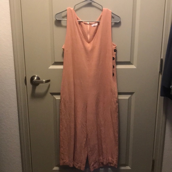 Blush Linen blend Jumpsuit - Picture 1 of 4